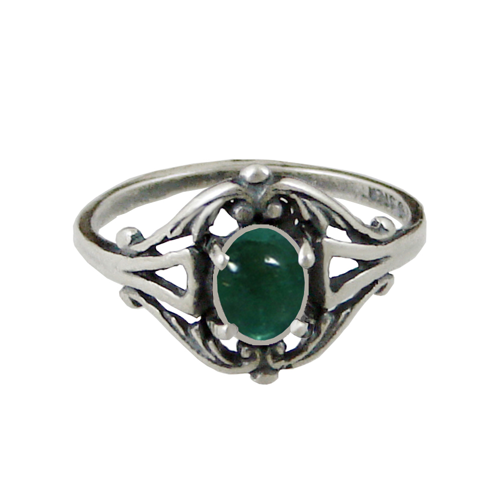 Sterling Silver Filigree Ring With Fluorite Size 8